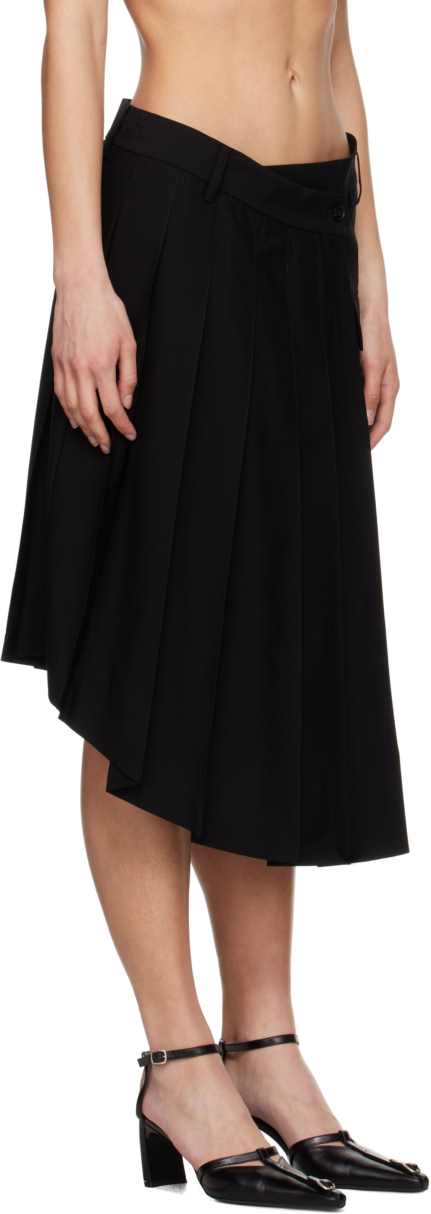 Hame Feng Chen Wang Feng Chen Wang Pleated Midi Skirt Musta | FUS19SK01B, 1