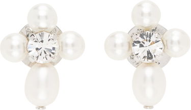 Korvakorut Simone Rocha Simone Rocha Pebble Pearl Crystal Cluster Drop Earrings Valkoinen | ERG535 0913, 0
