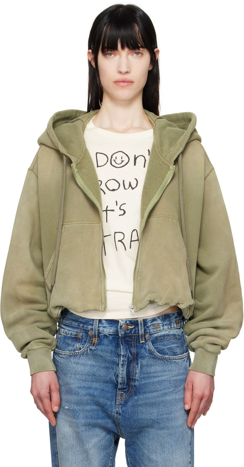 Huppari R13 R13 Balloon Zip-Up Hoodie Vihreä | R13WK216-001BD