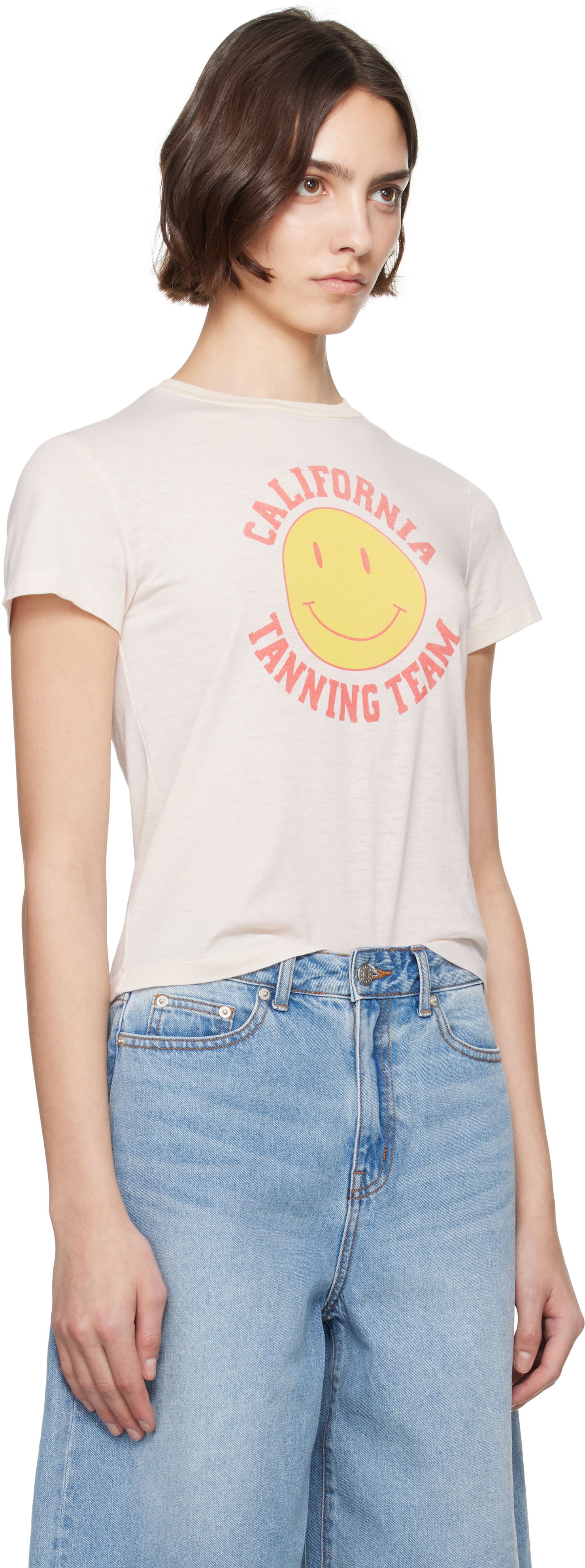 T-paita RE/DONE Re/Done Classic 'Tanning' T-shirt Beige | 792-02WCGT321, 1