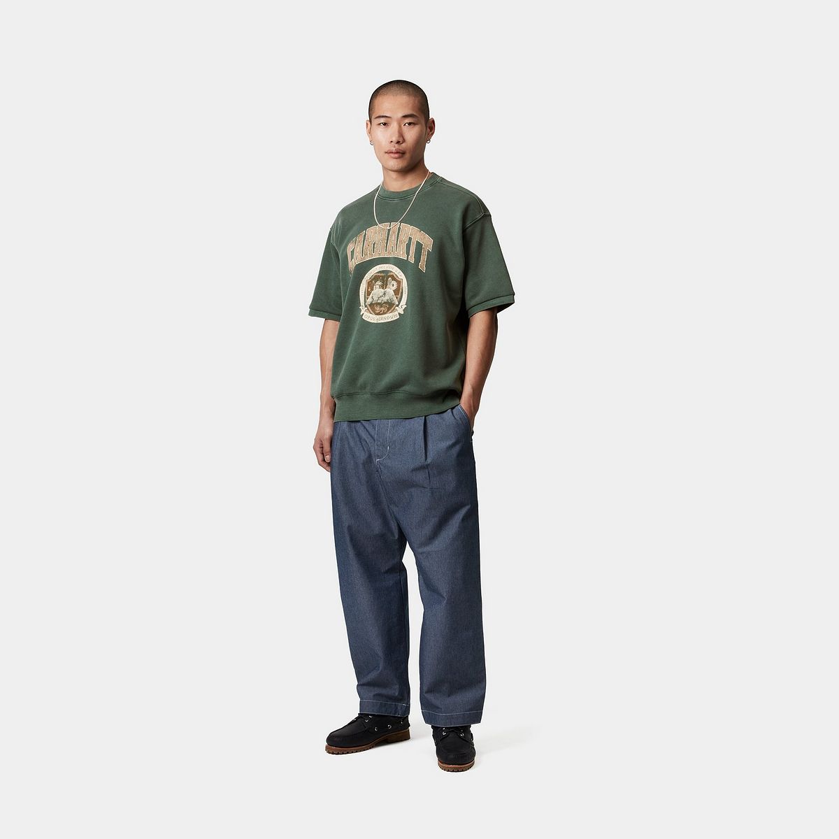 Villapaita Carhartt WIP Carhartt WIP Library Short Sleeve Sweatshirt Vihreä | I034727_9, 1