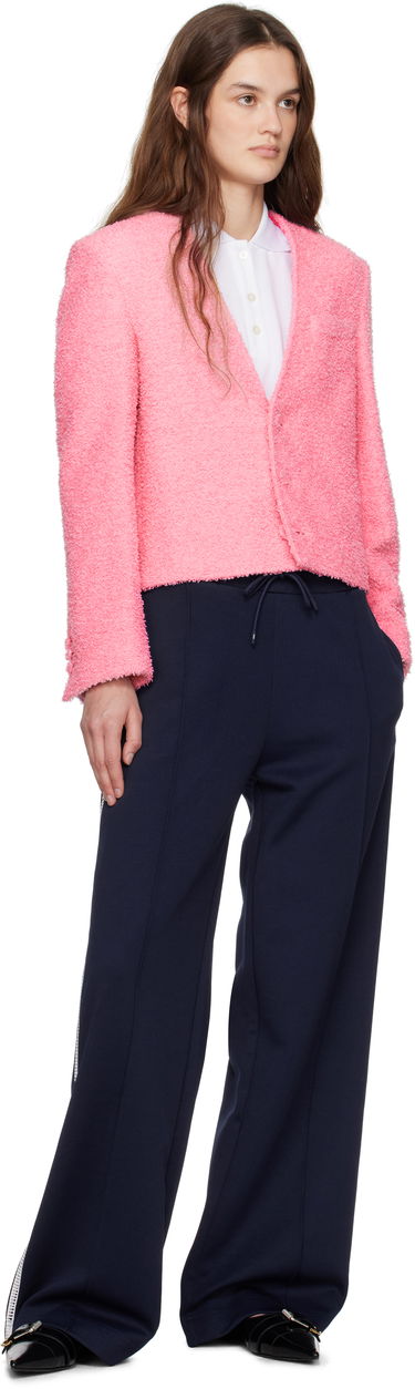 Villapaita MSGM MSGM Cropped Bouclé Jacket Vaaleanpunainen | 3841MDG15 257113, 3