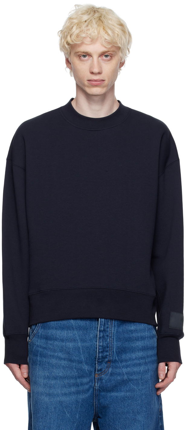 Huppari AMI Crewneck Sweatshirt Tummansininen | USW017.740, 0