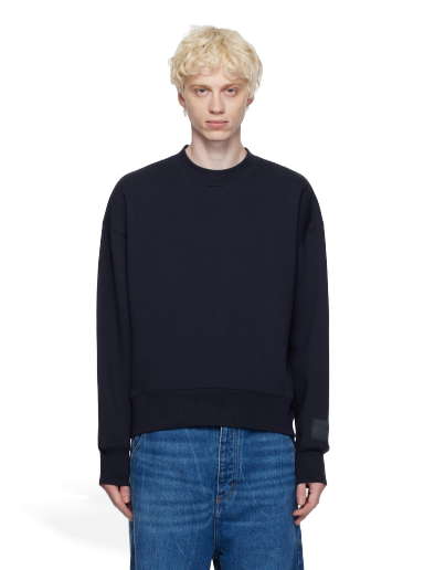 Huppari AMI Crewneck Sweatshirt Tummansininen | USW017.740