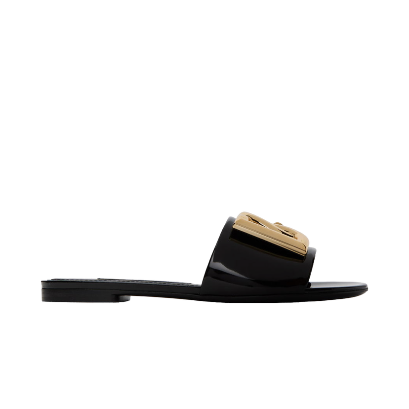 Tennarit ja kengät Dolce & Gabbana Black Logo Slides Musta | CQ0455 A1037