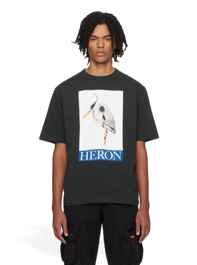 T-paita HERON PRESTON Bird Painted T-Shirt Musta | HMAA032F23JER0041046