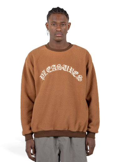 Huppari Pleasures Mars Sherpa Crewneck Brown Ruskea | P23SP019-BROWN