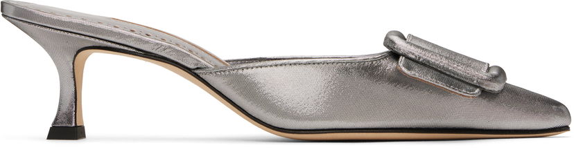 Tennarit ja kengät Manolo Blahnik Manolo Blahnik Maysale Buckle Kitten Heel Mules Metallinen | 125-2920