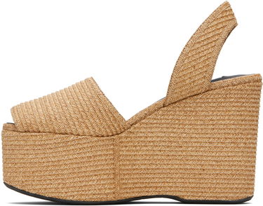 Tennarit ja kengät Alaïa ALAÏA Wedge Paper Straw Heeled Sandals Beige | AA3S129TK054, 2