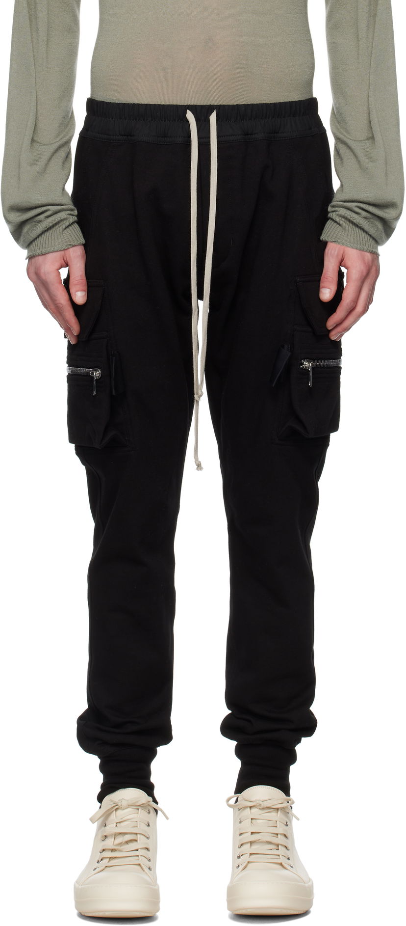 Cargo housut Rick Owens Rick Owens Hollywood Mastodon Cargo Pants Musta | RU01E5396 BA