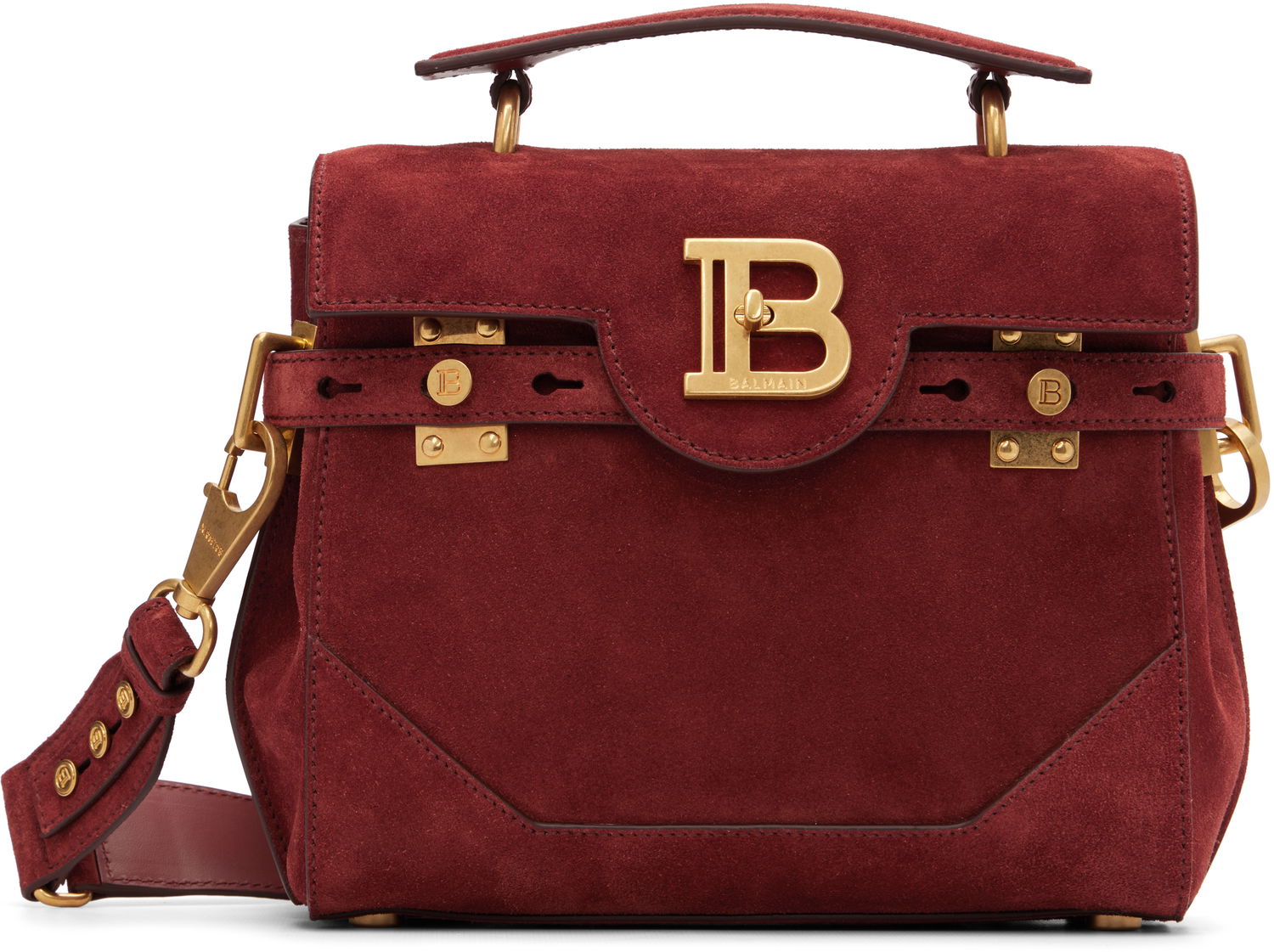 Käsilaukku Balmain Balmain B-Buzz 23 Suede Bag Burgundia | FN0DB526LCRA, 0