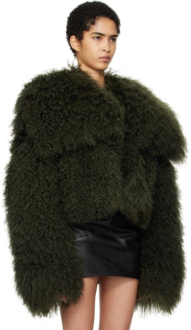 Takki The Attico Attico Cropped Shearling Jacket Vihreä | 250WCB00081 LBT044AA, 1