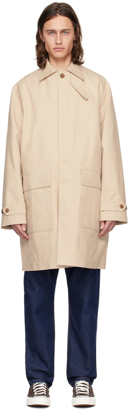 Trenssitakki MAISON KITSUNÉ Button Coat Beige | MM02205WM0024P218