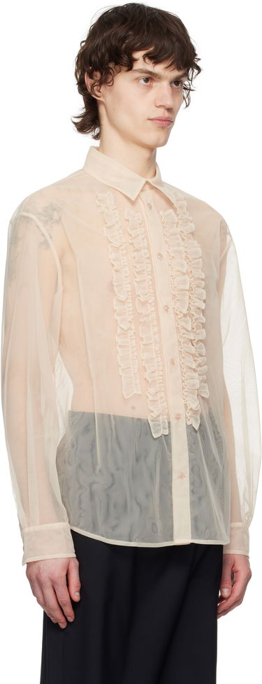 Paita Simone Rocha Simone Rocha Sheer Ruffle Bib Shirt Musta | 5241 0069, 4