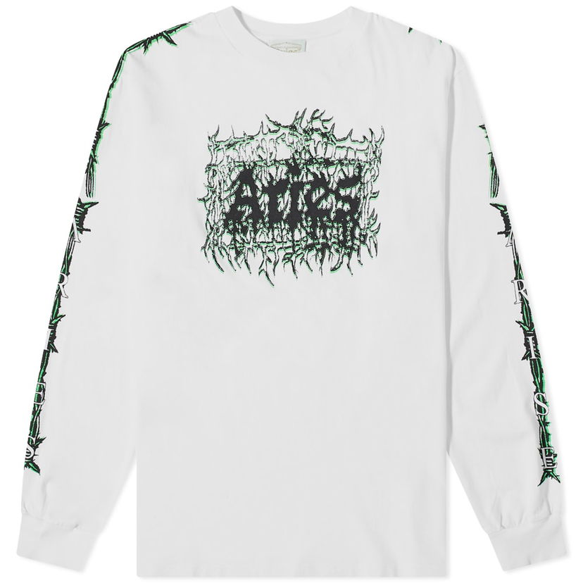 T-paita Aries Aries Men's Metal Long Sleeve T-Shirt Valkoinen | FTAR60030-WHT