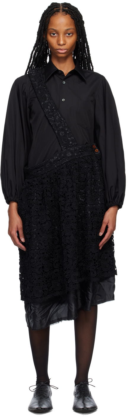 Mekko Comme des Garçons Comme des Garçons Floral Lace Midi Skirt Musta | RK-A004-051