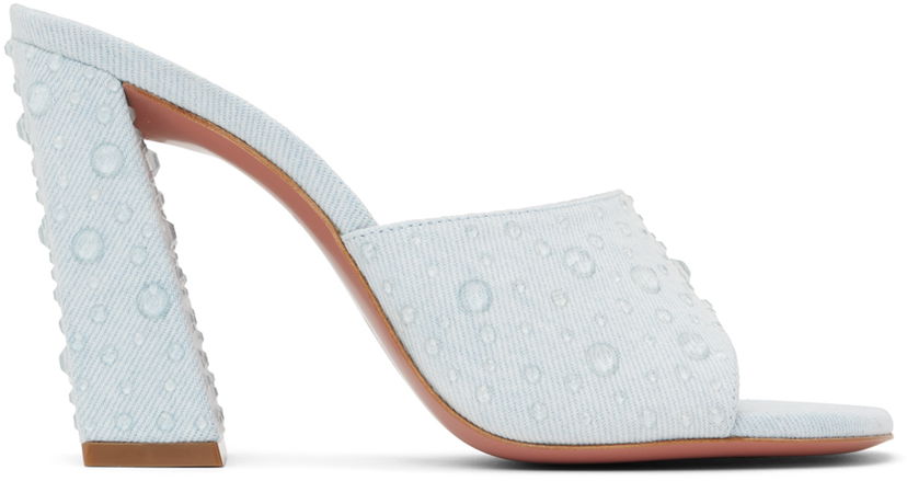 Asusteet Amina Muaddi Amina Muaddi Brigitte Crystal Heeled Sandals Sininen | BRIGITTE CRYSTAL SLIPPER BLOCK