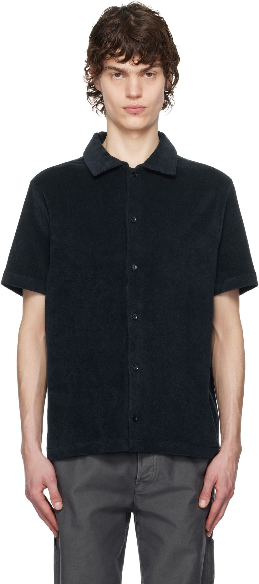 Paita A.P.C. A.P.C. Nicolo Short Sleeve Button-Down Shirt Musta | COEWT-H26501