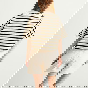 Crop top Anine Bing Anine Bing Myers Cropped Striped Tee Beige | A-08-11431-MTL69, 3