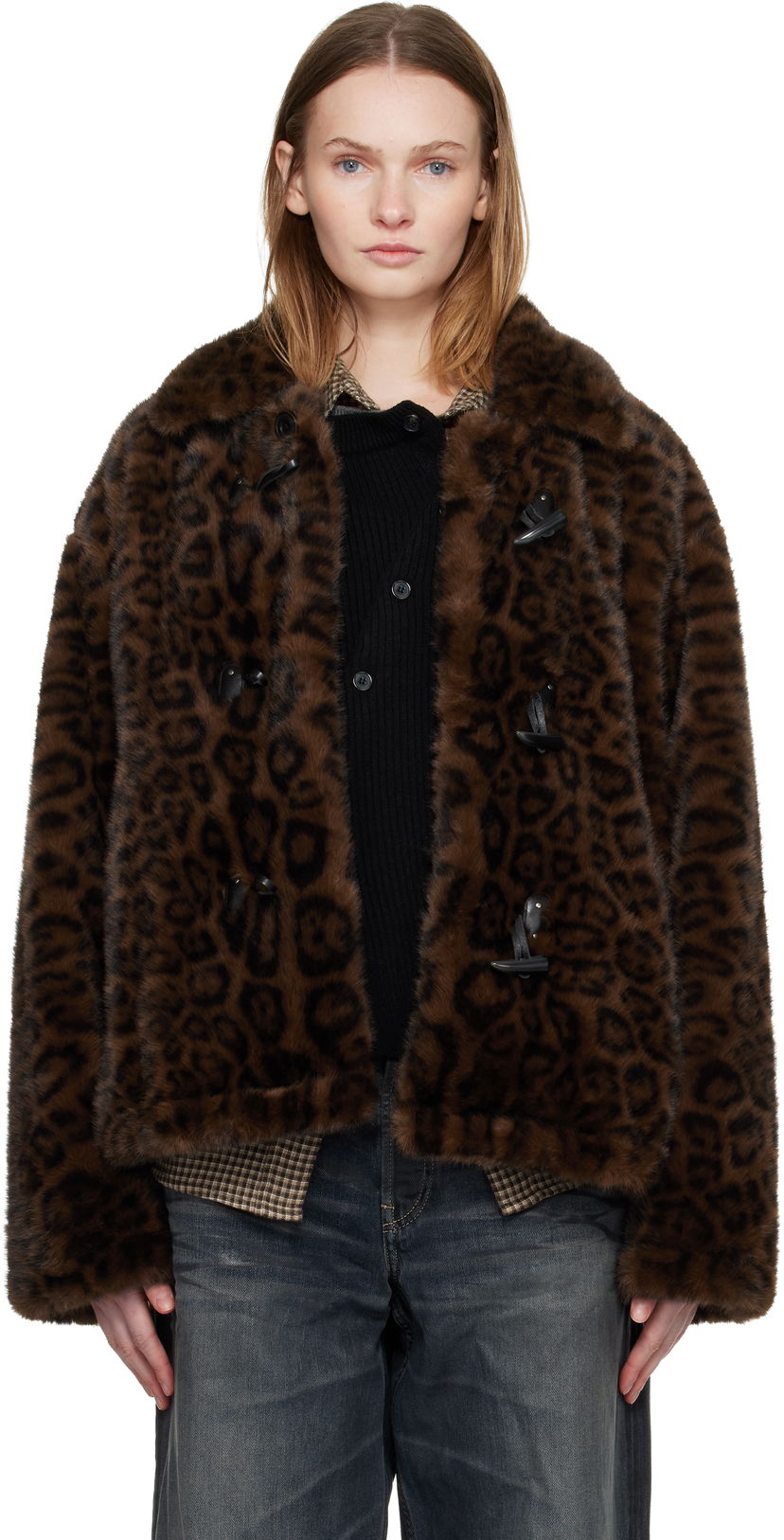 Takki Andersson Bell Andersson Bell Leopard Fur Duffle Jacket Ruskea | awa735u