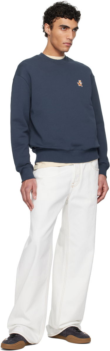 Huppari MAISON KITSUNÉ Maison Kitsuné Speedy Fox Patch Comfort Sweatshirt Tummansininen | MM00313KM0321, 3