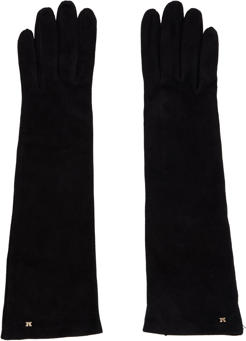 Käsineet Max Mara Afideesuede Long Gloves Musta | 2524566013600