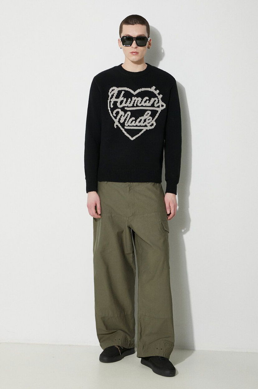 Villapaita Human Made Low Gauge Knit Sweater Musta | HM27CS038