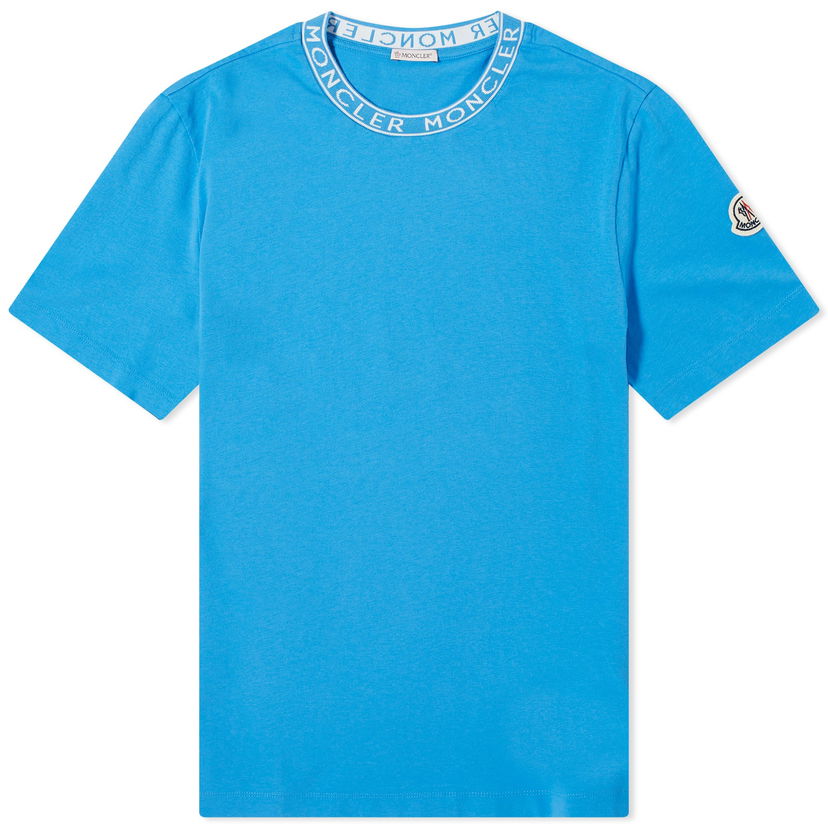 T-paita Moncler Collar Logo T-Shirt Sininen | 8C000-24-8390T-72I