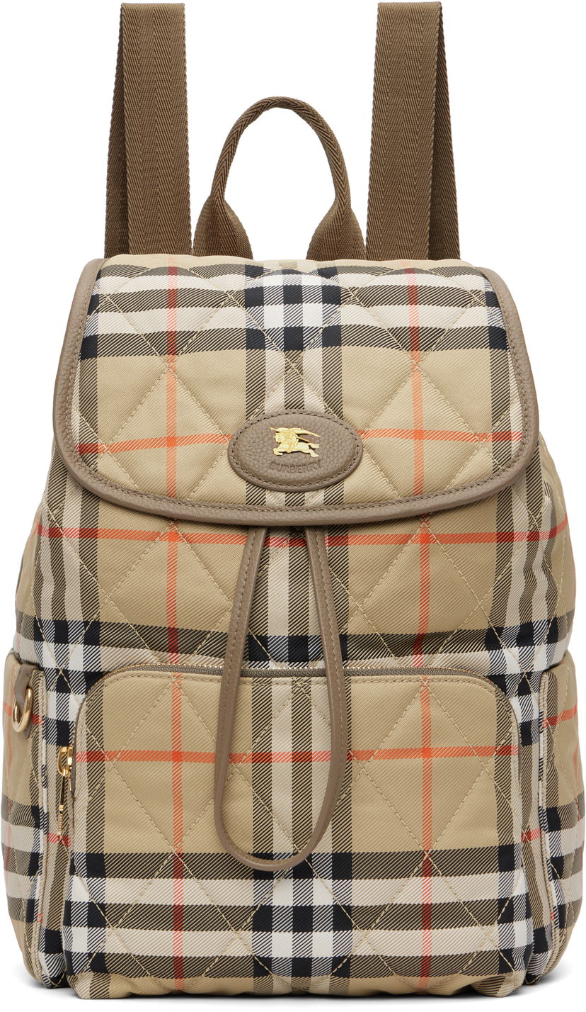 Reppu Burberry Burberry Horseshoe Quilted Backpack Beige | 8115396