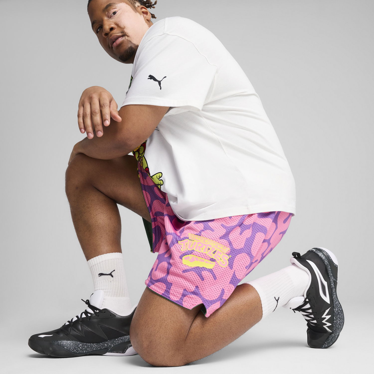T-paita Puma PUMA x TMNT Reversible Basketball Shorts Valkoinen | 630931_01, 1