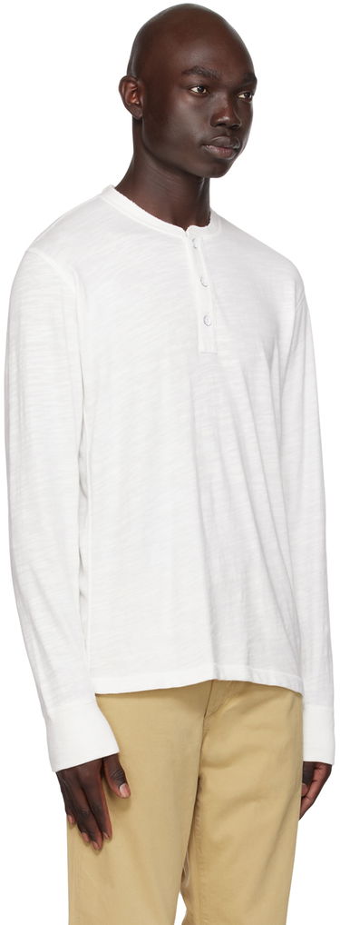 T-paita rag & bone Rag & Bone Long Sleeve Henley Shirt Valkoinen | M000T656G, 4