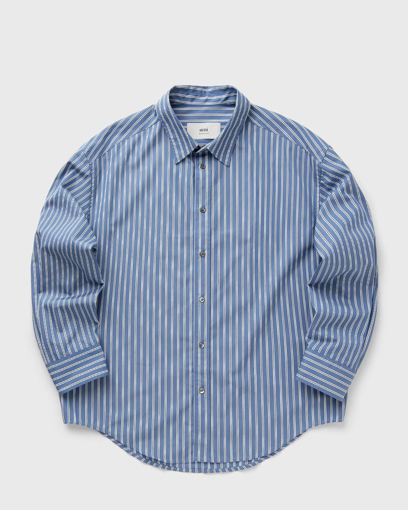 Paita AMI AMI Paris Boxy Fit Striped Longsleeve Shirt Sininen | HSH191.CO0108-4505
