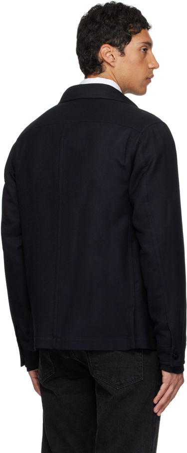 Takki Tom Ford TOM FORD Light Wool Chest Pocket Overshirt Tummansininen | OJS016-FMW063, 2