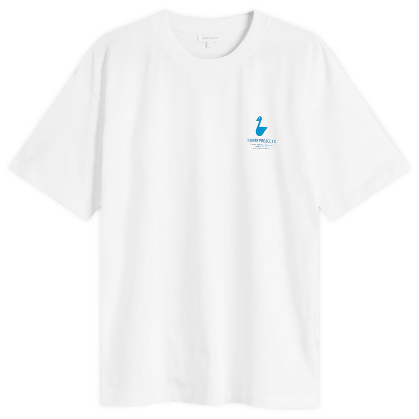 T-paita NORSE PROJECTS Norse Projects Johannes Organic The Lakes Print T-Shirt, Size Large Valkoinen | N01-0694-0001