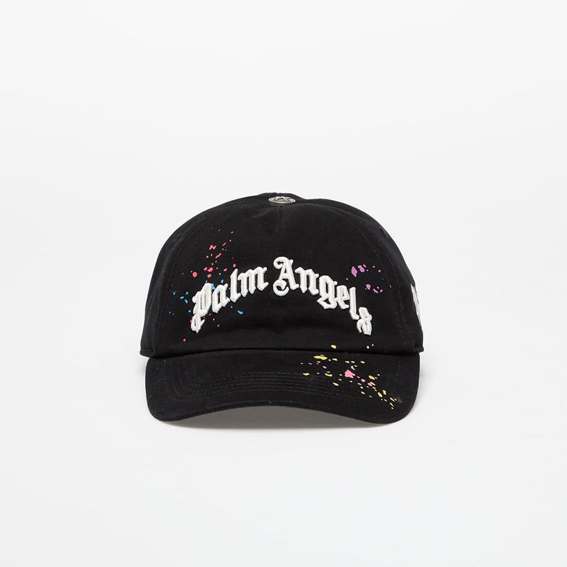 Korkki Palm Angels Palm Angels Curved Logo Painted Cap Musta | PMLB104F25FAB0011084