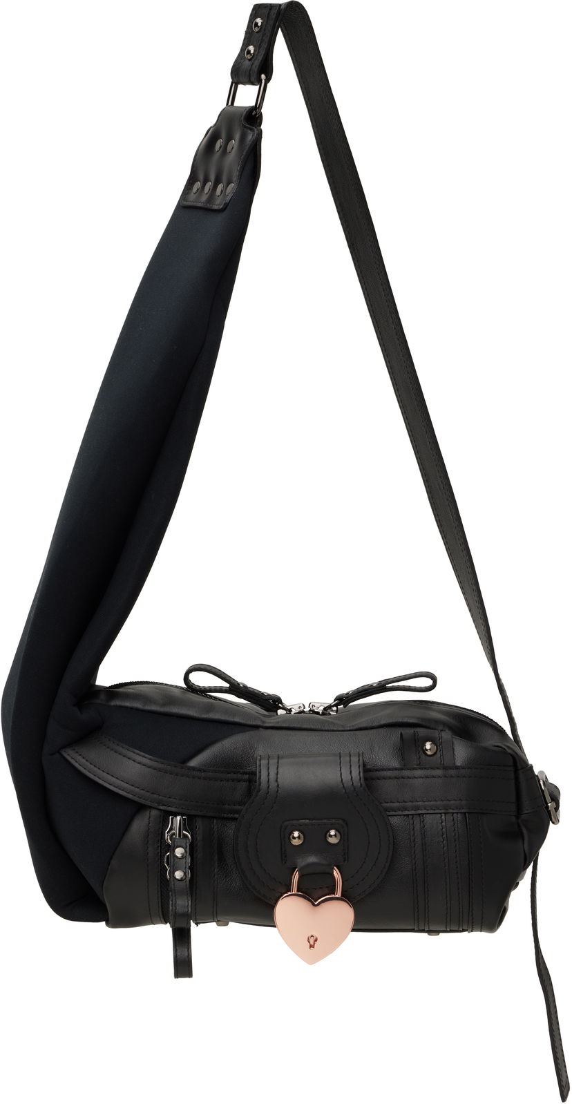 Olkalaukku Ottolinger Ottolinger Mini Neoprene and Leather Shoulder Bag Musta | 12690052601