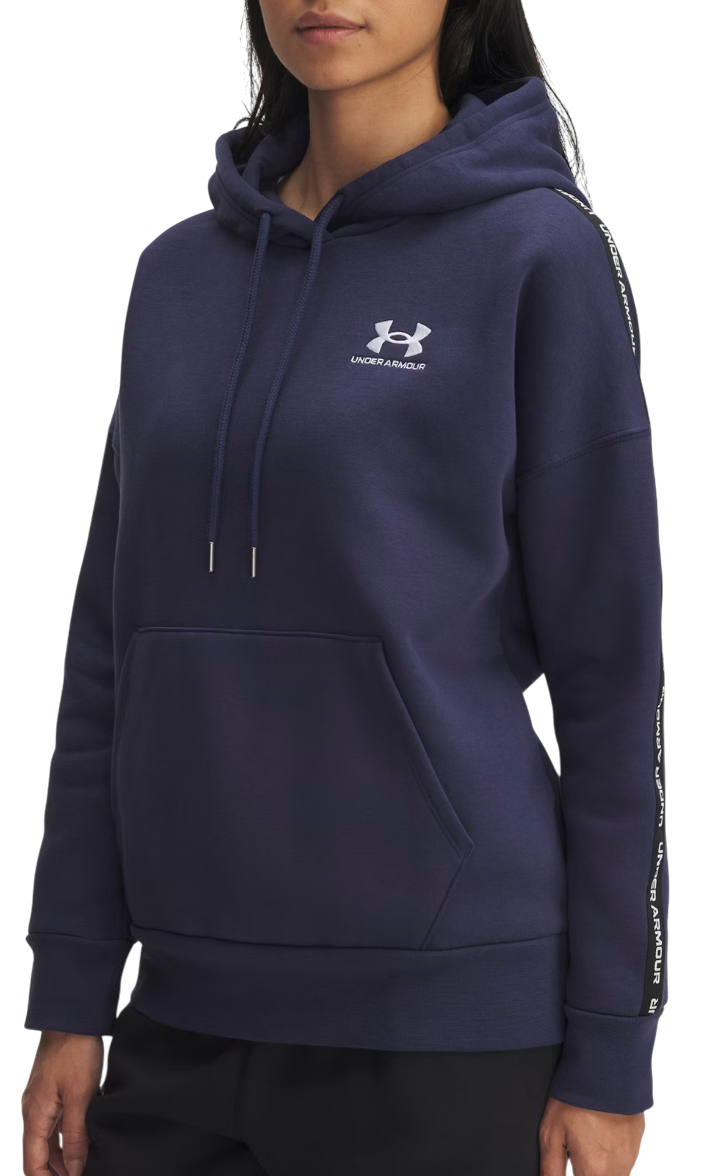 Huppari Under Armour Hoodie Icon Fleece Taped Tummansininen | 6003708-403
