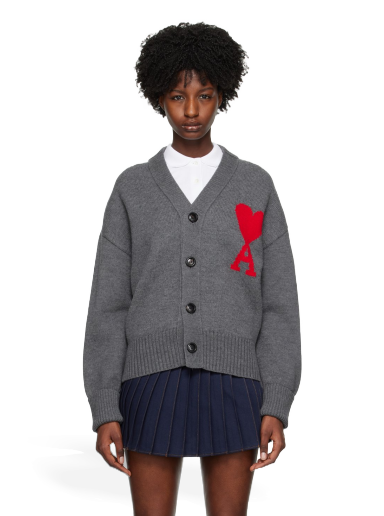 Villapaita AMI Cardigan Harmaa | UKC002.018