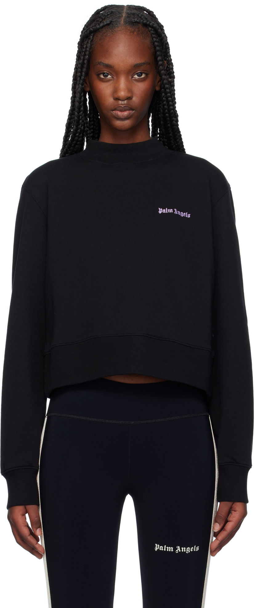 Huppari Palm Angels Classic Logo Fitted Sweatshirt Musta | PWBA016F24FLE0041036