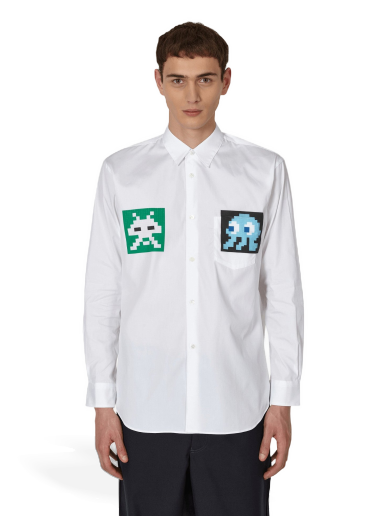 Paita Comme des Garçons Invader Poplin Shirt Valkoinen | FJ-B028-W22 1