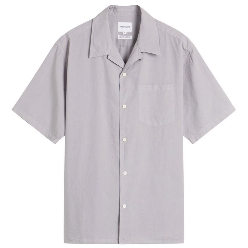 Paita NORSE PROJECTS Norse Projects Carsten Cotton Tencel Shirt, Size Large Harmaa | N40-0579-6017