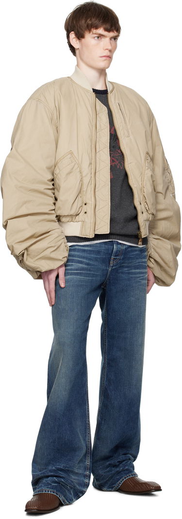 Bomber-takki We11done We11done Washed Nylon Bomber Jacket Beige | WD-JP2-25-059-U-BG, 3