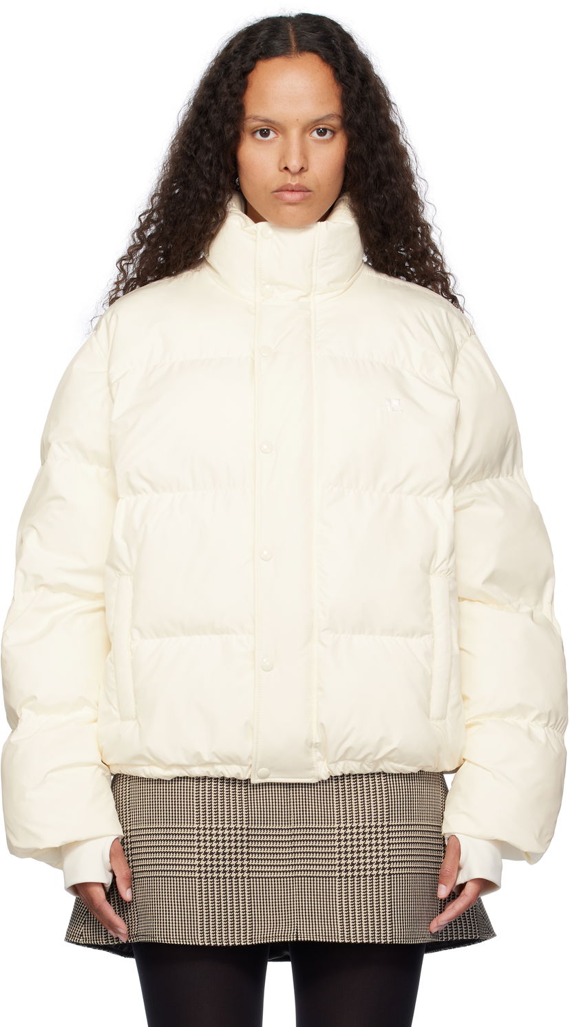 Puffer takki Courrèges Courrèges Insulated Puffer Jacket Valkoinen | 323CMA105PL0112