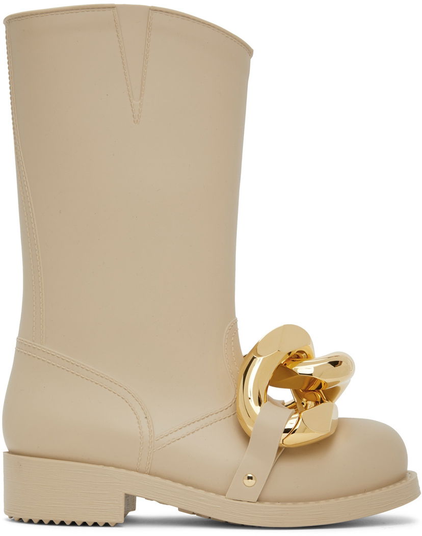 Kaulakoru JW Anderson Beige High Chain Rubber Boots Beige | ANW39002A 16053