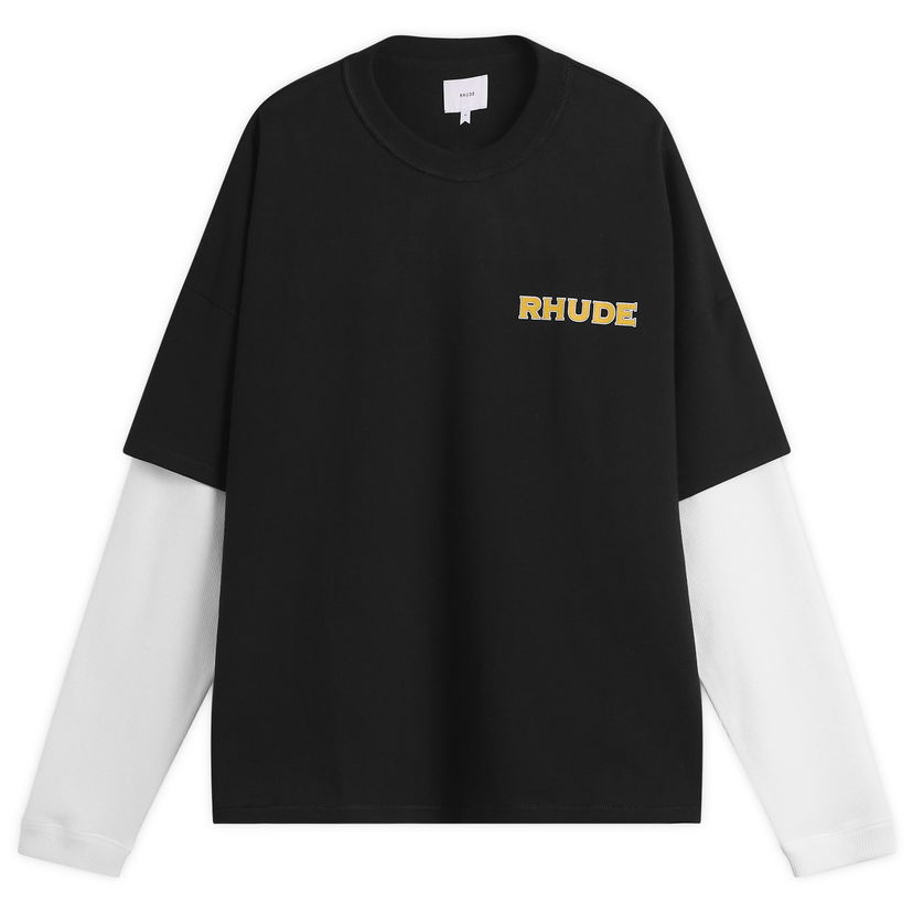 T-paita Rhude Rhude Double-Layered T-Shirt, Size Large Musta | RHPF25TT19012-3028