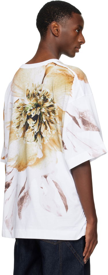 T-paita Dries Van Noten Dries Van Noten Floral Print Oversized T-shirt Valkoinen | 252-021109-2601, 2