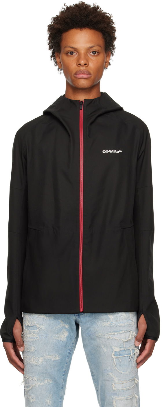Tuulitakki Off-White Hooded Tech Jacket Musta | OMKQ004F22FAB0011001