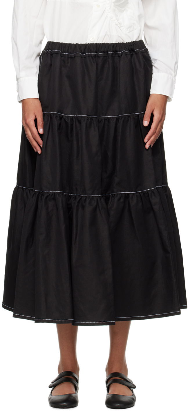 Hame Comme des Garçons Comme Des Garçons Tiered Midi Skirt Musta | TM-S026-051, 0