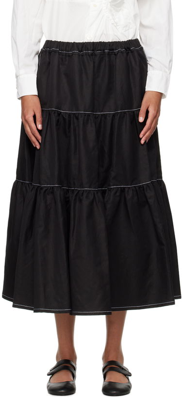 Hame Comme des Garçons Comme Des Garçons Tiered Midi Skirt Musta | TM-S026-051, 0