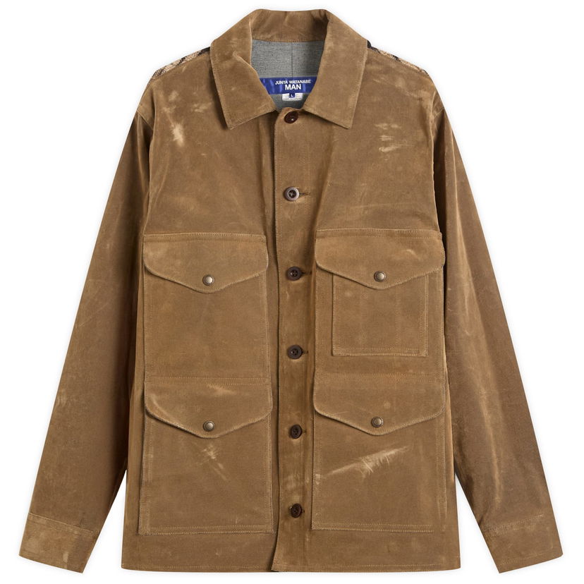 Takki Junya Watanabe Junya Watanabe MAN Flocked Denim Jacket, Size M Ruskea | WP-J016-051-1